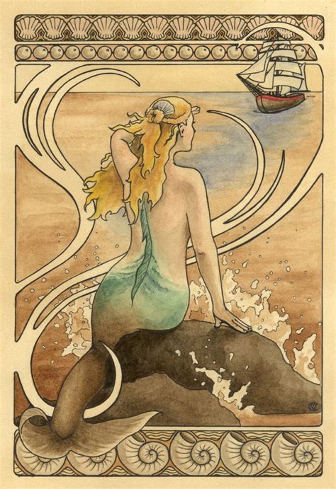 mermaid art vintage